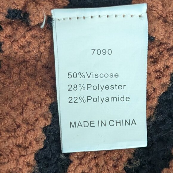 KIRUNDO Brown/Black Stripe Long Sleeve Soft Knit Pullover Sweater Dress; Size L - Picture 4 of 5